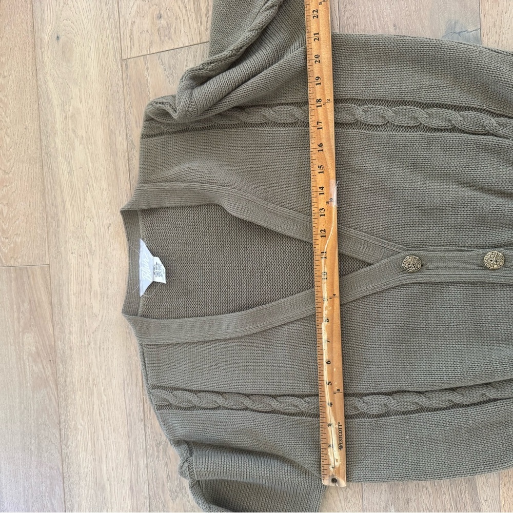 Vintage Blair Cardigan In Mocha With Gold Button Small - Picture 4 of 5